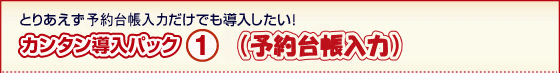 カンタン導入パック1(順番待ち受付)